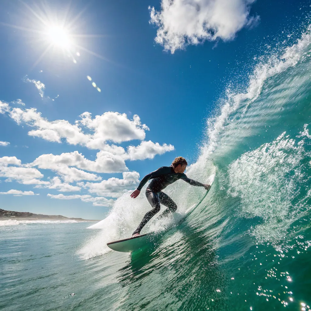 James Carter surfing in Malibu