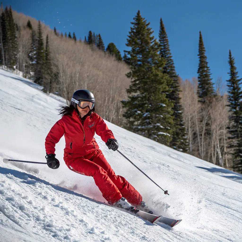 Sarah Nguyen skiing in Aspen
