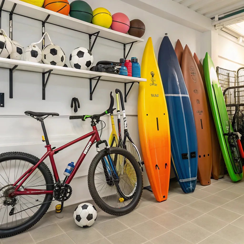Variety of sports gear ready for rent